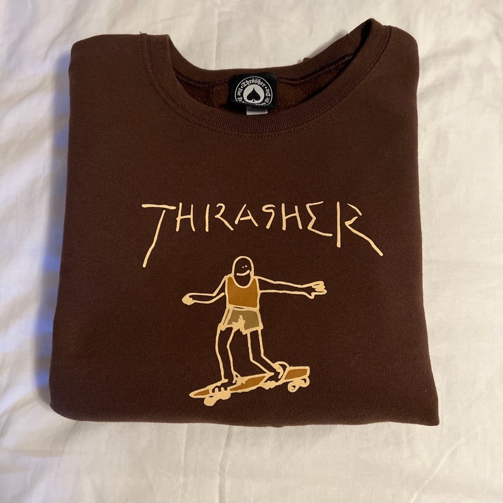 Thrasher Gonz Logo Brown Crewneck Sweatshirt